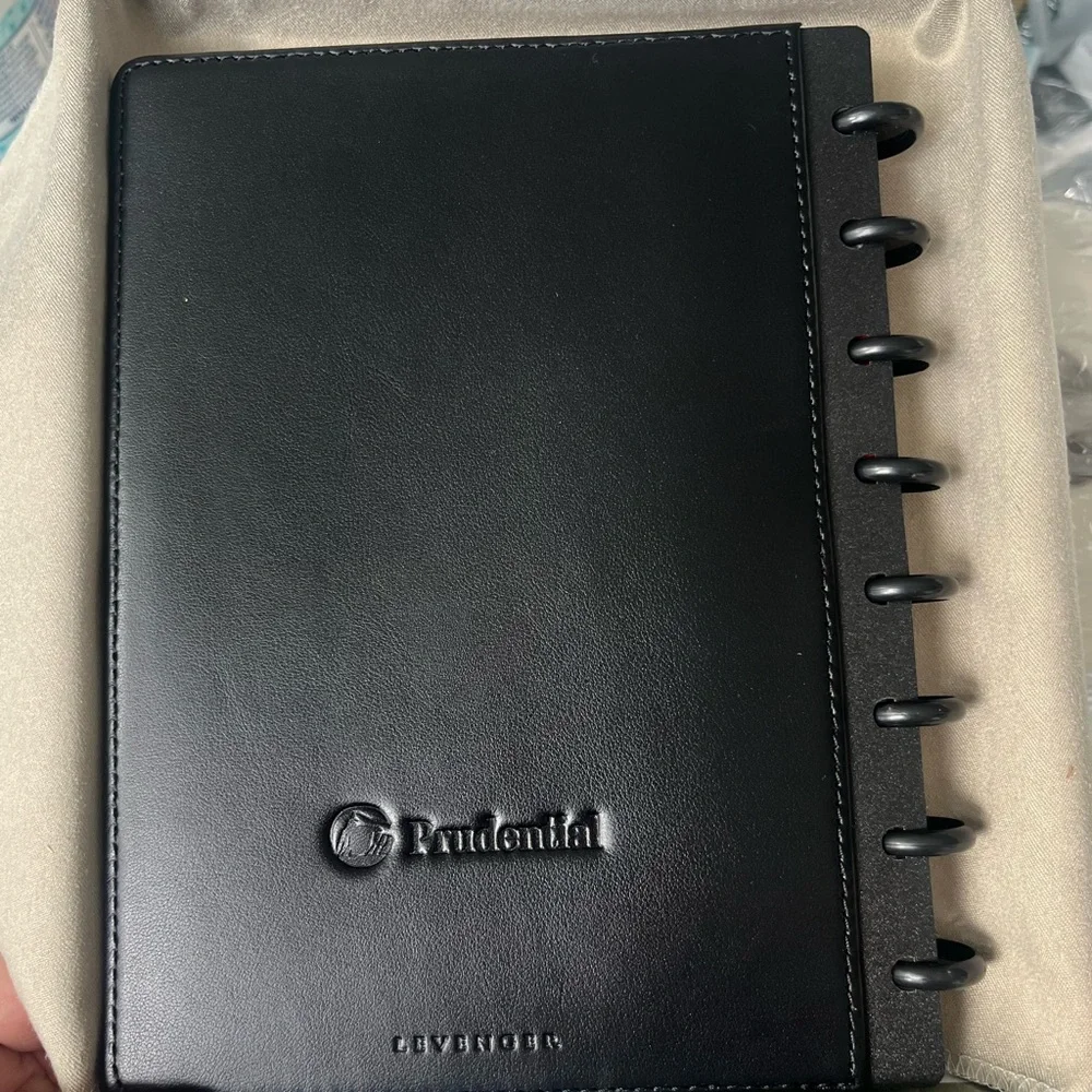 Levenger Circa Foldover Notebook Size Junior Smooth Black Leather New Prudential